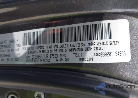 2018 Ram 2500 Laramie 4X4 6'4 Box from USA, damaged, VIN 3C6UR5FL1JG117533